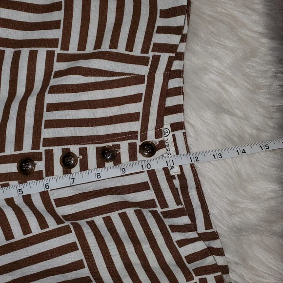 Versona Brown and White Linen/Rayon Pants - Picture 7 of 9